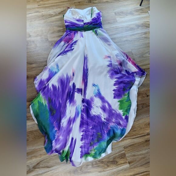 🔸️Dave & Johnny White, Purple, & Blue Floral Sleeveless Dress Size 13/14 - Picture 3 of 15